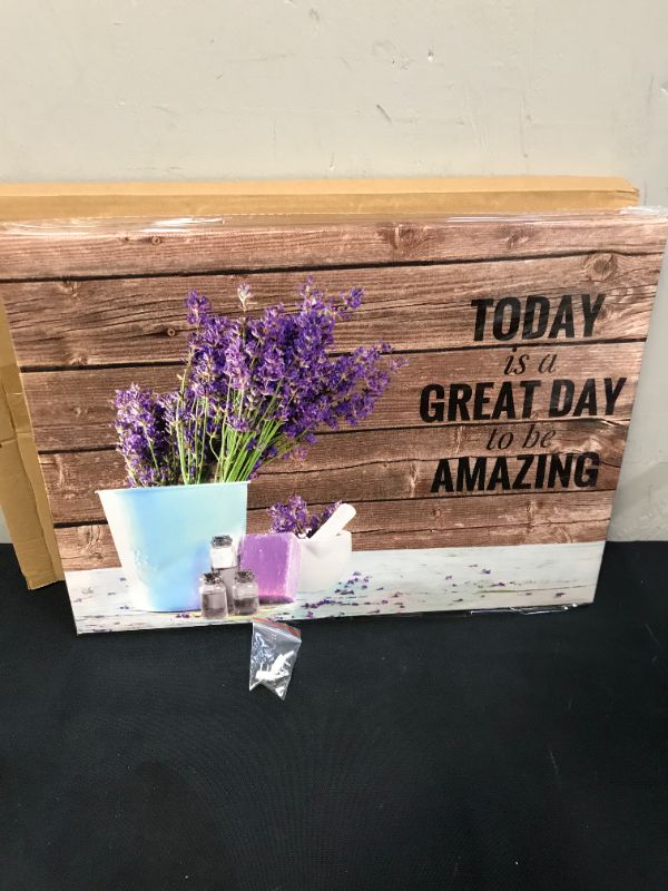 Photo 2 of Bathroom Decor Purple Wall Decor Inspirational Quotes Modern Lavender for Bathroom Decor Prints Bathroom Decorations Canvas Wall Art Flowers on Vintage Wood Background Artwork for Home Blue Vase
