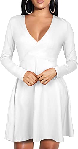 Photo 1 of Aoysky Women Long Sleeve Deep V Neck Dress Vintage Bodycon Cocktail Dresses Prom Dress --- XXL 
