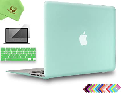 Photo 1 of UESWILL Compatible with 3in1 Smooth Matte Hard Shell Case Cover for 2010-2017 Release MacBook Air 13 inch Model A1466 A1369 + Keyboard Cover and Screen Protector, Green
