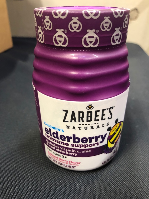 Photo 2 of Zarbee's Elderberry Gummies For Kids With Vitamin C, Zinc & Elderberry, Daily Childrens Immune Support Vitamins Gummy For Children Ages 2 And Up, Natural Berry Flavor, 42 Count
