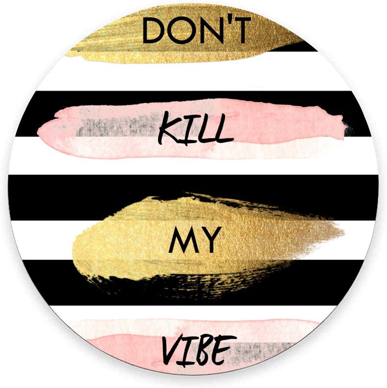 Photo 1 of Round Mouse Pad, Inspirational Mouse Pad, Don't Kill My Vibe Design Gaming Mouse Mat Waterproof Circular Small Mouse Pad Non-Slip Rubber Base MousePads for Office Home Laptop Travel, 7.9"x0.12" Inch
