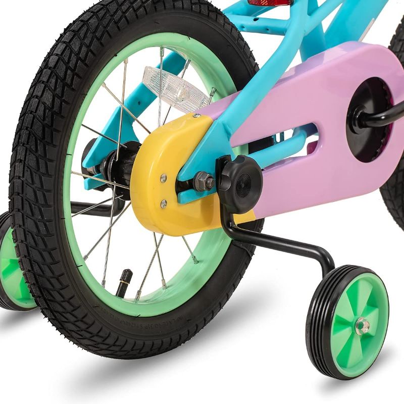 Photo 1 of DRBIKE 12 14 16 Inch Replacement Training Wheels for JOYSTAR Macaron Girls Bike Heavy Duty Training Wheels for Rear Wheels Green
