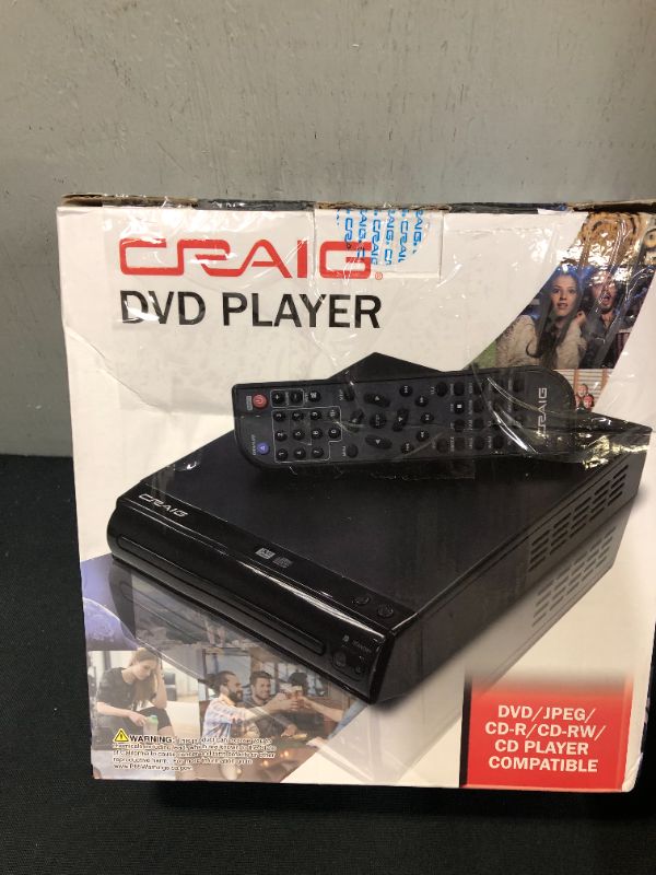 Photo 5 of Craig CVD401A Compact HDMI DVD Player with Remote in Black | Compatible with DVD-R/DVD-RW/JPEG/CD-R/CD-R/CD | Progressive Scan | Up-Convert to 1080p | (BOX IS DAMAGED)
