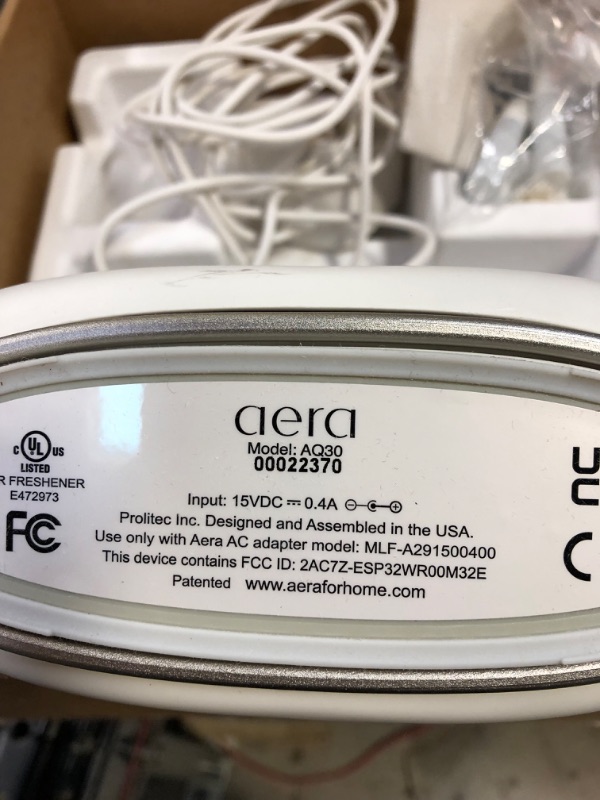 Photo 3 of Aera Smart 3.0 Fragrance Electric Diffuser, App Controlled Home Fragrance, Scent Capsules Sold Separately (MINOR SCRATCHES ON ITEM, BOX IS DAMAGED)
