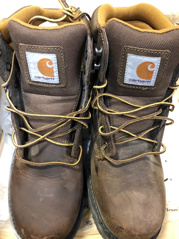 Photo 2 of Carhartt Men's 6 Work Soft Toe NWP Work Boot
(BOX IS DAMAGED, BOOTS ARE VERY DIRTY)