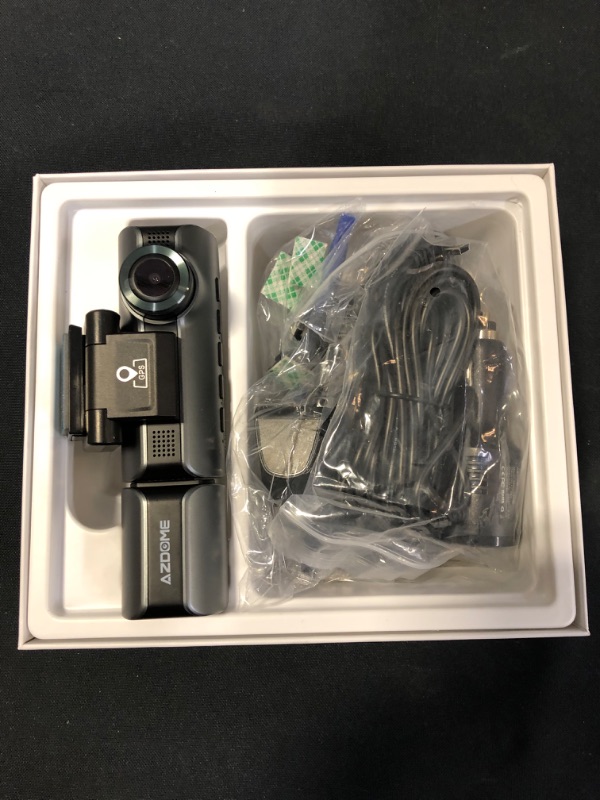 Photo 2 of AZDOME M550 Dash Cam 3 Channel, Built in WiFi GPS, With 64GB Card, Front Inside Rear 1440P+1080P+1080P Car Dashboard Camera Recorder, 4K+1080P Dual, 3.19" IPS, IR Night Vision, Capacitor, Parking Mode
