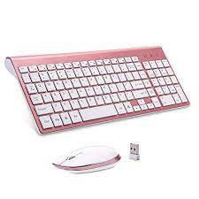 Photo 1 of Wireless Keyboard Mouse, Sanhoton 2.4G Ultra Thin Portable Wireless Keyboard and Mouse Combo Compatible with Windows, Mac, Android Tablet (Rose Gold)