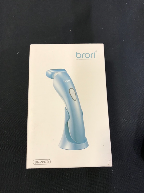 Photo 3 of Brori Electric Razor for Women - Womens Shaver Bikini Trimmer Body Hair Removal for Legs and Underarms Rechargeable Wet and Dry Painless Cordless with LED Light, Blue
