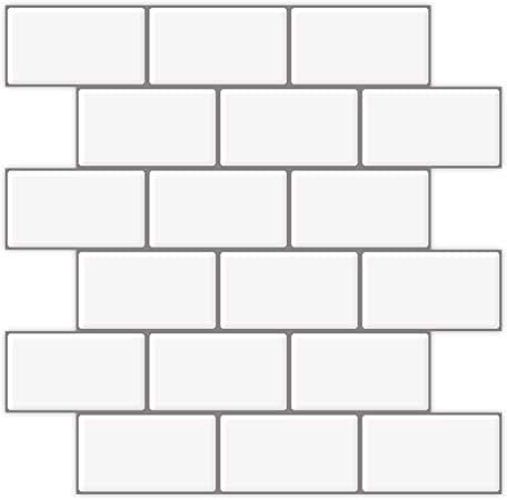 Photo 1 of Art3d Subway Tiles Peel and Stick Backsplash (10 Tiles, Thicker Design)
