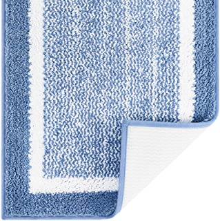 Photo 1 of Color G Bathroom Rug Mat, Ultra Soft and Water Absorbent Bath Rug, Bath Carpet, Machine Wash/Dry, for Tub, Shower, and Bath Room (16"x24",Blue and White)
