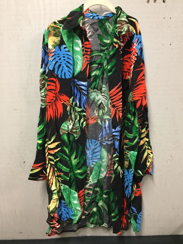 Photo 1 of EKOUAER BLACK WITH TROPICAL LEAVES LIGHT JACKET SIZER (S)