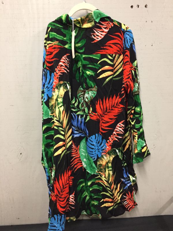 Photo 2 of EKOUAER BLACK WITH TROPICAL LEAVES LIGHT JACKET SIZER (S)