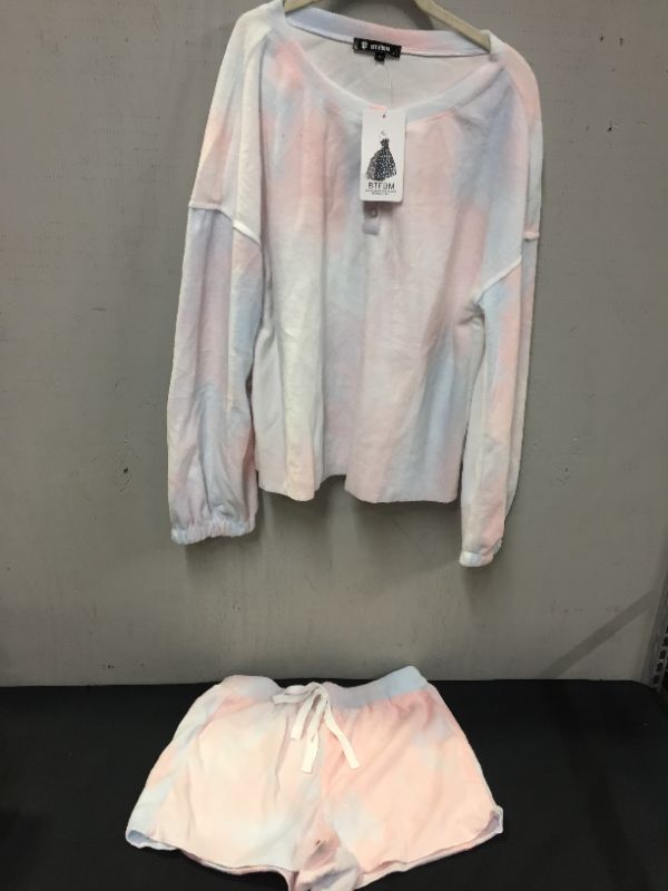 Photo 1 of BTFBM SOFT PINK AND BLUE TIE DYE SET PAJAMA SIZE (S)