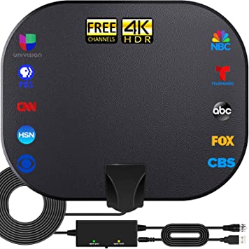 Photo 1 of TV Antenna -Amplified HD Indoor Digital TV Antenna Long 380+ Mile Range Antenna Support 4K 1080p Fire Stick and All Television Outdoor Smart HDTV Antenna for Local Channel -17ft Coax Cable
