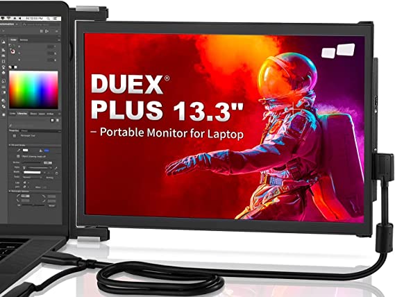 Photo 1 of Duex Plus Portable Monitor for Laptop, 13.3" Full HD IPS Dual Screen for Laptops, Mobile Pixels USB C Powered Plug and Play Portable Display,Windows/Apple Compatible
