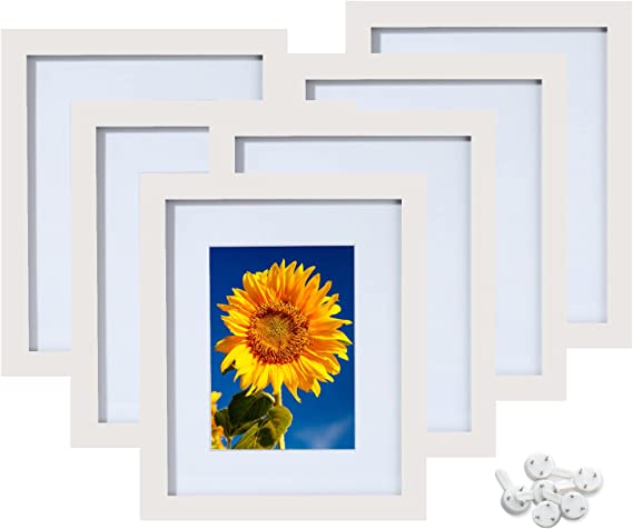 Photo 1 of Anjular 8x10 Picture Frame White,Picture Frames 8 by 10 with HD Glass,8x10 Frame Gallery Wall Frame Set,Photo Frame 8x10 with Mat for 5x7 Pics,for Wall or Tabletop,Set of 6
