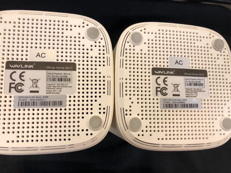 Photo 3 of Wavlink AC3000 Tri-Band Whole Home Mesh WiFi System with MU-MIMO, Replace Wi-Fi Router and Range Extenders, Coverage Up to 6,000-7500sq. ft, Parental Controls, 3xGigabit ports, Plug and Play, 2-Pack
USED