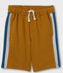 Photo 1 of Boys' Colorblock French Terry Shorts - Cat & Jack™ Gold/Cream/Navy
m(8-10)- kid