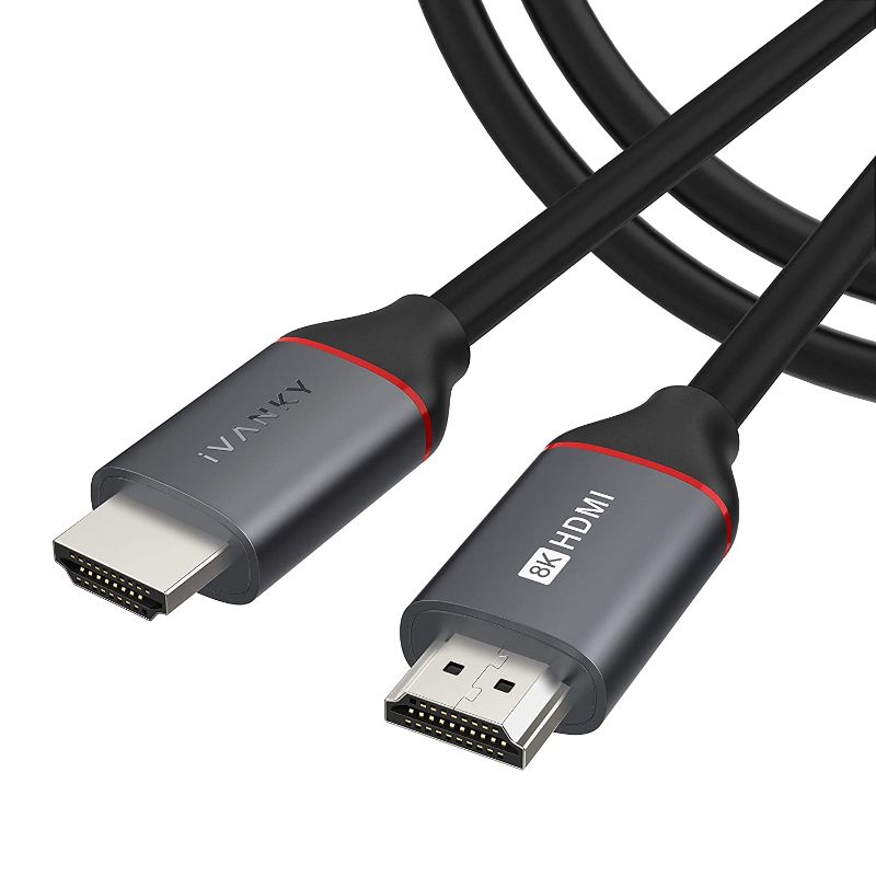 Photo 1 of 8K HDMI 2.1 Cable 6.6FT/2M, IVANKY Certified High Speed HDMI 2.1 Cable, 4K@120Hz 8K@60Hz 48Gbps, 144Hz, 7680P, DTS:X, eARC, HDR, for Fire TV/Roku TV/PS4 5/Xbox Series X
