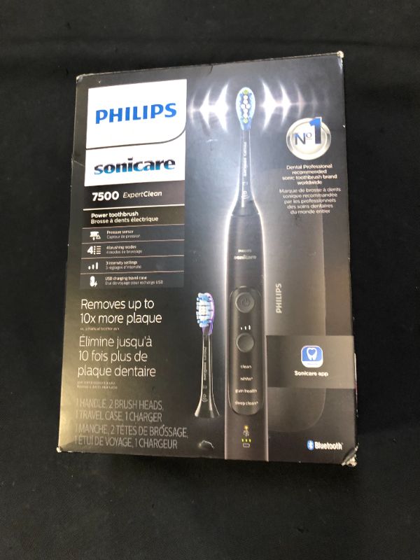 Photo 2 of Philips Sonicare ExpertClean 7500, Rechargeable Electric Power Toothbrush, Black, HX9690/05
