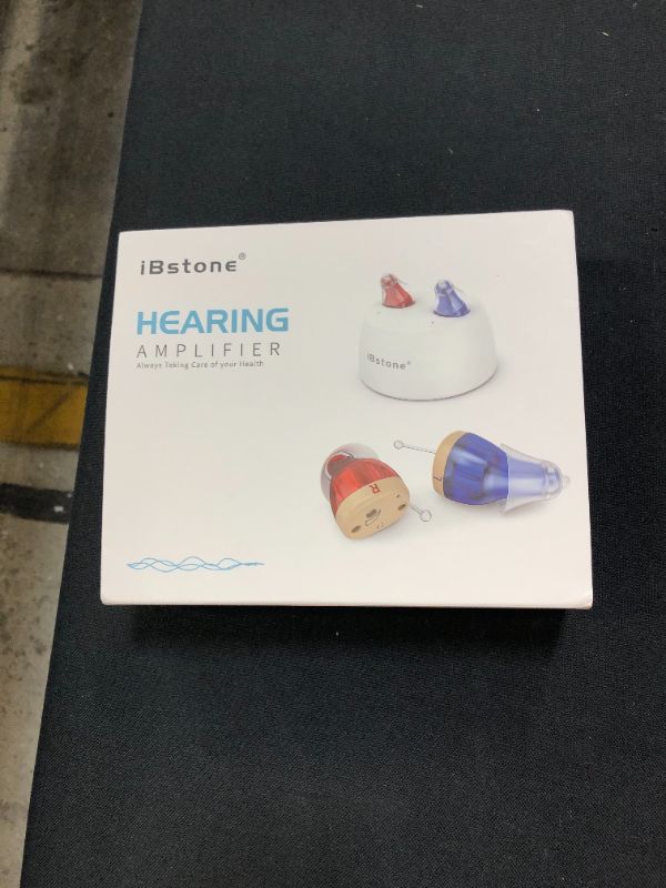 Photo 1 of iBstone Rechargeable Hearing Amplifier to Aid Adults Seniors Hearing, Completely-in-Canal (CIC) Mini Digital Hearing Devices for Seniors & Adults, Blue & Red, Pair, K17
