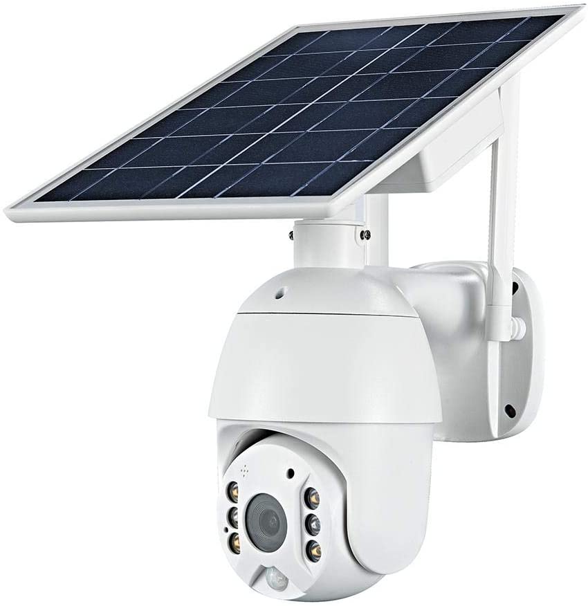 Photo 1 of Wireless Solar Powered 2.4Ghz WiFi PTZ Security Camera with Rechargeable Battery Outdoor Home Surveillance, 2-Way Audio, Wire-Free Support Cloud/Local SD Storage, Outdoor Weatherproof
