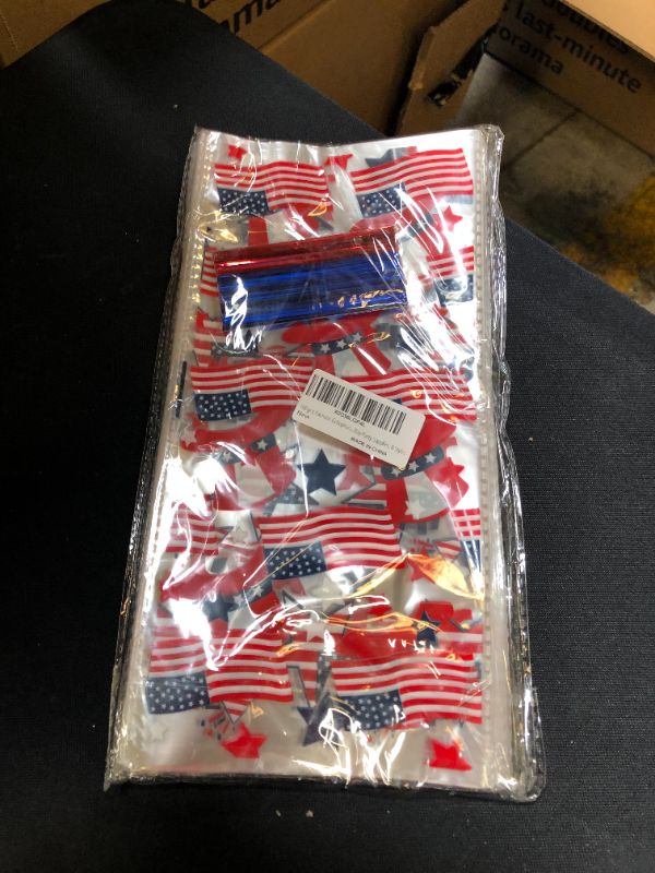 Photo 2 of 160 pcs Patriotic Cellophane Bags 4th of July Treat Bag Candy Goodie Bags with Ties for Independence Day Party Supplies, 8 Styles
