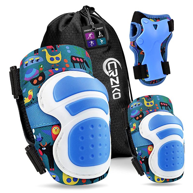 Photo 1 of Kids Knee Pads, Elbow Pads Wrist Guards for Boys and Girls Protective Gear Set 6 Pcs for Multi Sports Skateboard Roller Skates Cycling BMX Bike Inline Skating Scooter Riding Sports
