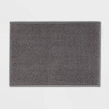 Photo 1 of 17"x24" Everyday Chenille Bath Rug Dark Gray - Room Essentials
