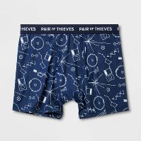 Photo 1 of Pair of Thieves Men's Super Fit Boxer Briefs - Navy/Shapes L, Blue/Shapes
2pack