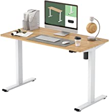 Photo 1 of FLEXISPOT EG1 Essential Standing Desk, Height Adjustable Desk Electric Sit Stand Desk 48 x 24 Inches with Splice Board Home Office Desks (White Frame + Maple Top)
