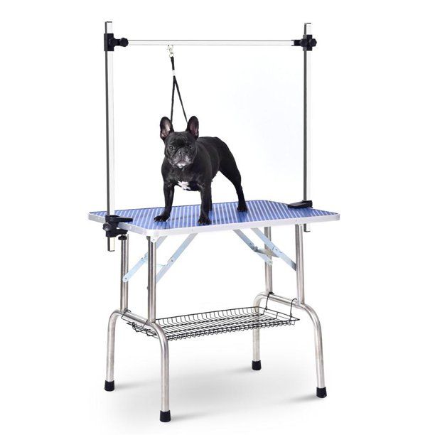 Photo 1 of 42 Inch Portable Pet Dog Grooming Table for Large Dogs Professional Foldable Trimming Table,Heavy Duty Animal Grooming Table with Adjustable Arm and Clamps
