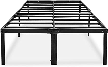 Photo 1 of 18 Inch Full Bed Frame No Box Spring Needed Metal Platform Bedframe with Storage for Kids High Tall Black
