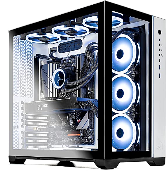 Photo 1 of Skytech Prism II Gaming Computer PC Desktop - **NO CPU**, RTX 3080 Ti 12G GDDR6X, 1TB NVMe Gen4 SSD, 16GB DDR4 3200, RGB Fans, 360mm AIO, AC WiFi, Windows 10 Home 64-bit, White   **NO CPU** WANTS TO BOOT UP BUT CANNOT WITHOUT CPU.. ONE PART WHERE BODY PAN