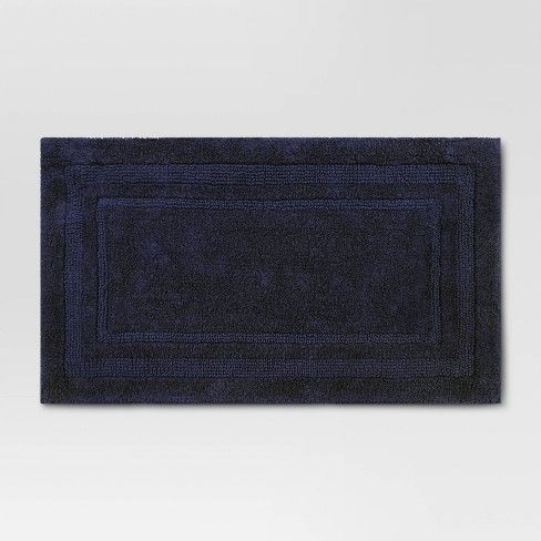 Photo 1 of 2 PACK Performance Cotton Reversible Bath Rug - Threshold™ BLUE 20X34

