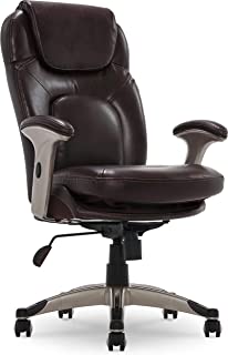 Photo 1 of Serta Ergonomic Executive Office Chair Motion Technology Adjustable Mid Back Design with Lumbar Support, Brown Bonded Leather
