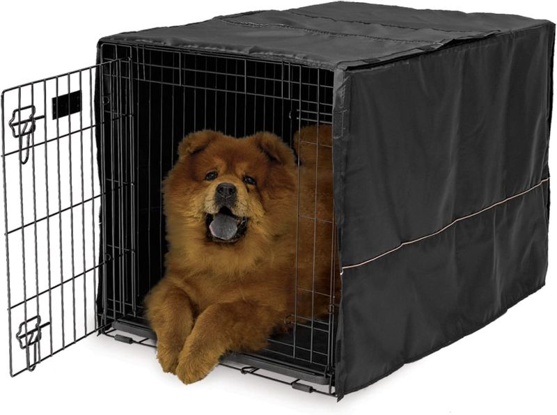 Photo 1 of MidWest Homes for Pets Newly Enhanced Double Door New World Dog Crate, Includes Leak-Proof Pan, Floor Protecting Feet, & New Patented Features  & cover 36in
