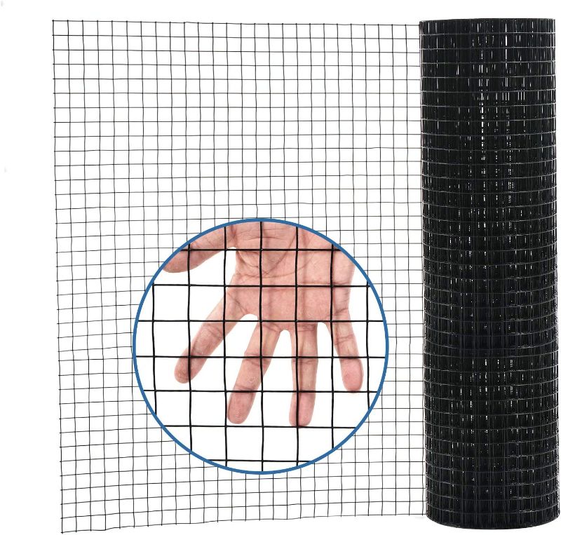 Photo 1 of 48'' x 100' 1/2inch Hardware Cloth 19 Gauge Black Vinyl Coated Welded Fence Mesh for Home and Garden Fence and Home Improvement Project (48'' x 100')
