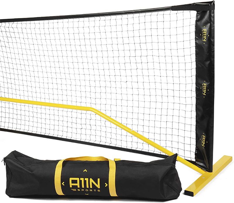 Photo 1 of A11N Portable Pickleball Net System, Designed for All Weather Conditions with Steady Metal Frame and Strong PE Net, Regulation Size Net with Carrying Bag
