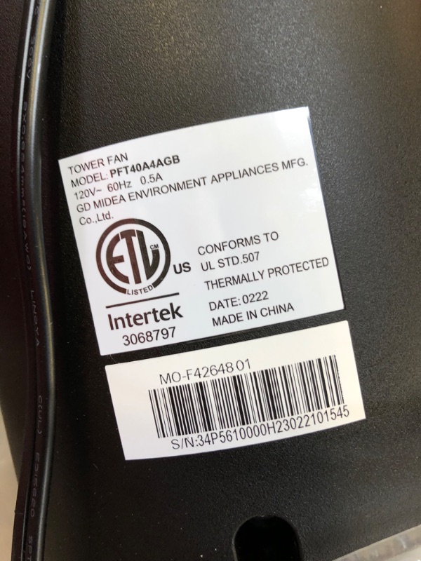 Photo 2 of PELONIS 40''Oscillating Tower Fan | Remote Control | Quiet Stand Up Fan | 3 Speed Settings | 3 Modes |15-Hour Timer | LED Display | for Bedroom Home Office Use| Black
