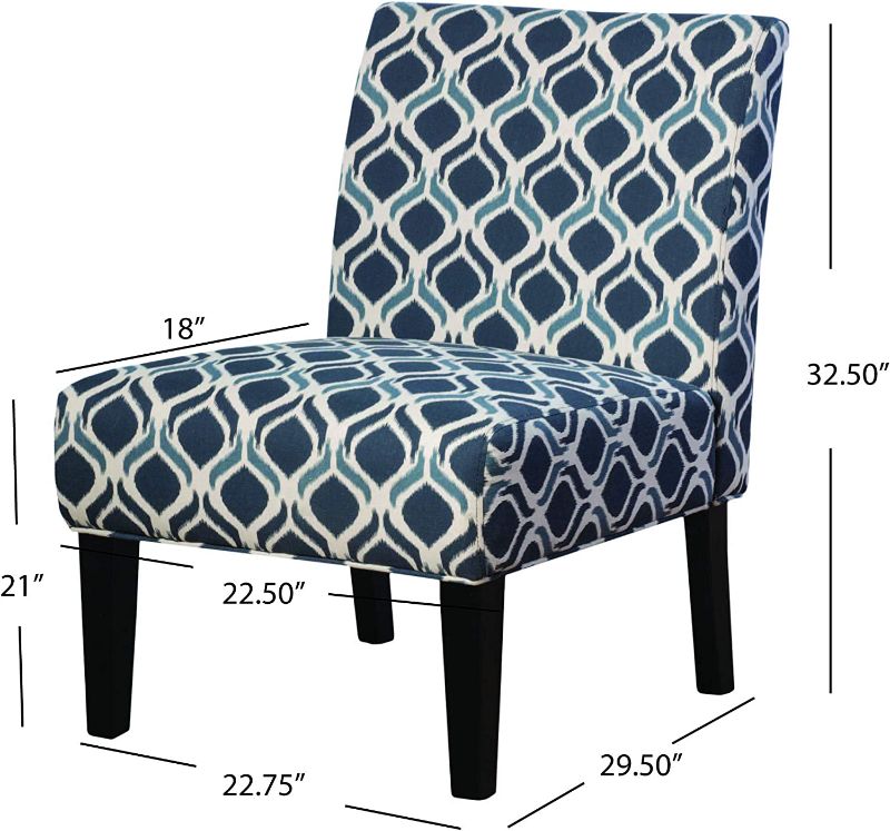 Photo 1 of Christopher Knight Home Kassi Fabric Accent Chairs, Blue / Navy
