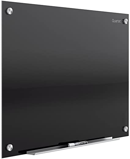 Photo 1 of Quartet Glass Whiteboard, Magnetic Dry Erase White Board, 3' x 2', Black Surface, Infinity (G3624B)
