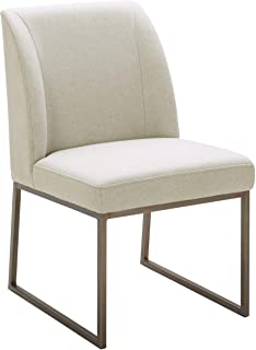 Photo 1 of Amazon Brand – Rivet Contemporary Dining Chair with Brass Metal Base, 34"H, Chalk