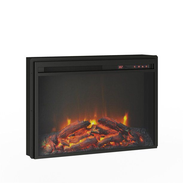 Photo 1 of AltraFlame 26" x 18" Glass Front Electric Fireplace Insert, Black
