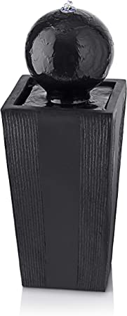 Photo 1 of Alpine Corporation GIL786 Sphere and Pedestal Fountain, 12"L x 12"W x 33"H, Black
