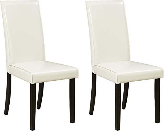 Photo 1 of Signature Design by Ashley Kimonte Parsons Dining Room Chair, Set of 2, Ivory
