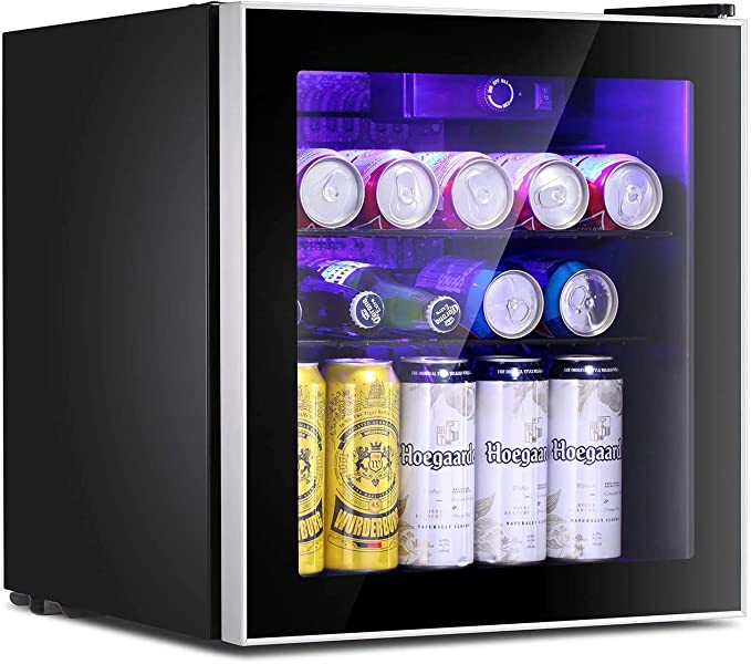 Photo 1 of Antarctic Star Mini Fridge Cooler - 70 Can Beverage Refrigerator Glass Door for Beer Soda or Wine – Glass Door Small Drink Dispenser Machine Clear Front removable for Home, Office or Bar, 1.6cu.ft
