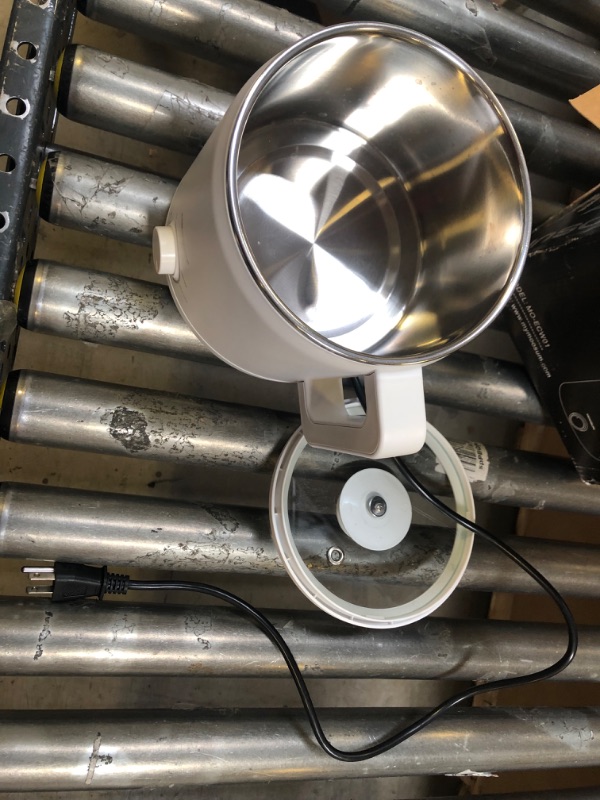 Photo 1 of MOOSUM Hot Pot Electric Cooker Mini 1.5L for Ramen Shabu Shabu Oatmeal Slow Cook Boil Rapid Noodle Soup Pasta Porridge Maker White Perfect for Student Single Stainless Steel with Over-heating Protection
