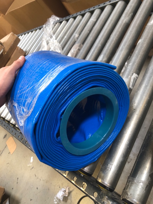 Photo 3 of 2" Dia. x 100 ft HydroMaxx Heavy Duty Lay Flat Discharge and Backwash Hose for Water Transfer Applications. 6 Bar Agricultural Grade Construction.
