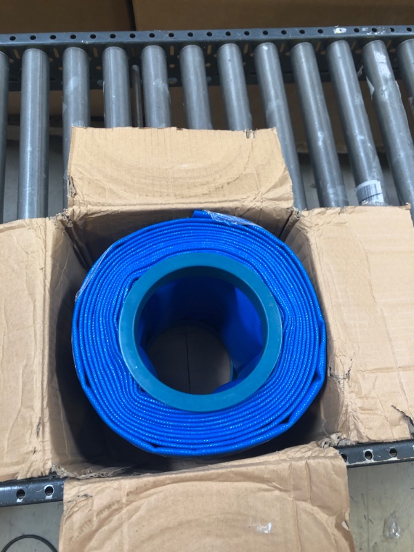 Photo 2 of 2" Dia. x 100 ft HydroMaxx Heavy Duty Lay Flat Discharge and Backwash Hose for Water Transfer Applications. 6 Bar Agricultural Grade Construction.
